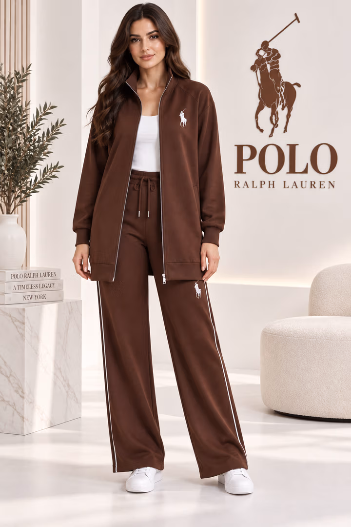 طقم ستاتي POLO  - Color بني
