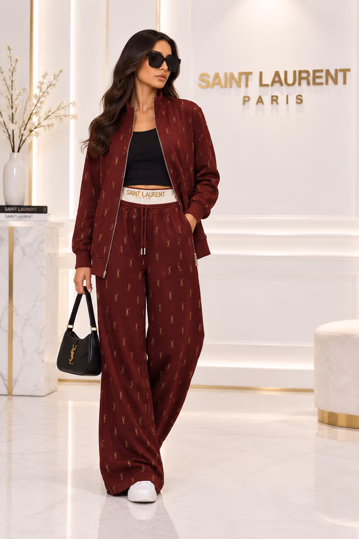 طقم SAINT LAURENT PARIS - Color خمري 